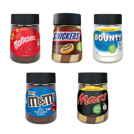 Pâtes à tartiner panachées 350g - les 5 pots assortis