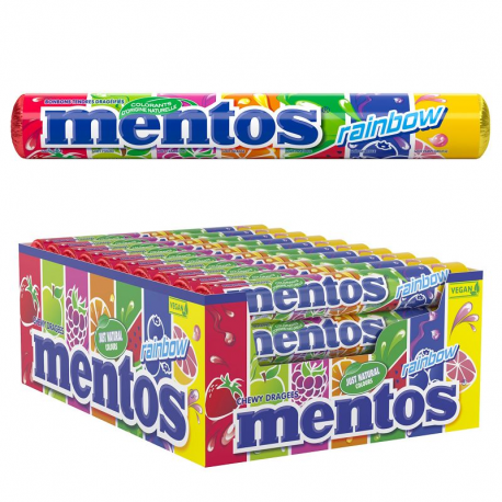 Mentos rainbow - boîte de 40 rouleaux