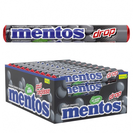 Mentos réglisse - boîte de 40 rouleaux