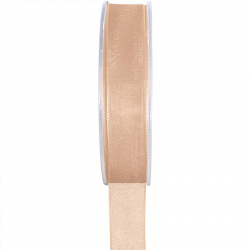 Ruban 15MM en organdi PECHE - la bobine de 20 mètres