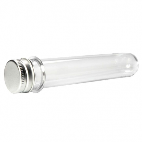 Tube transparent avec bouchon en métal - pièce