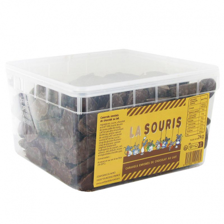 Souris caramels enrobées chocolat au lait - boîte de 2kg