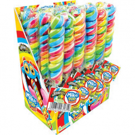 Sucettes Mike Twist Pop Johny Bee - boîte de 24
