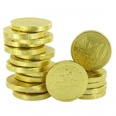 Piéces euro or s/alu chocolat au lait 3g - 500g