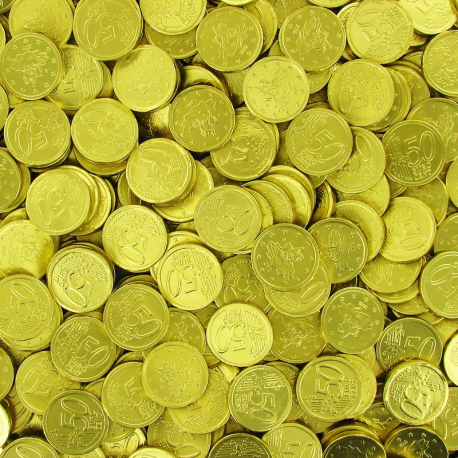 Piéces euro or s/alu chocolat au lait 3g - 500g