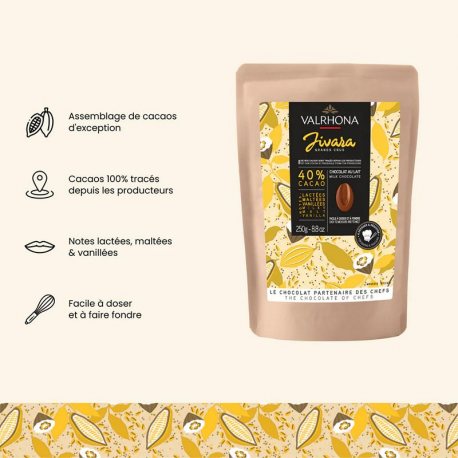 Fèves de chocolat Jivara lactée 40% Valrhona - 250g