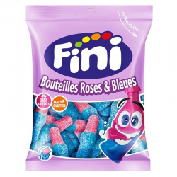 Bouteilles roses et bleues fizz Halal 90g - 12 sachets
