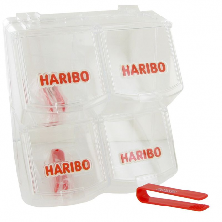 Double bacs empilables en plexiglass HARIBO - le lot de 2