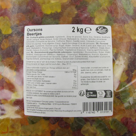 Oursons lisses aromatisés Lutti - 2kg