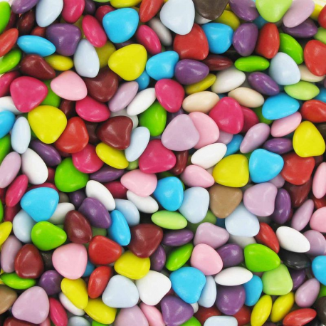 Mini Coeurs Dragées chocolat MULTICOLORE - 500g