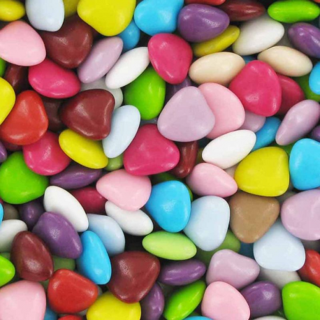Mini Coeurs Dragées chocolat MULTICOLORE - 500g