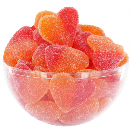 Coeurs de pêches gélifiés candies - 1kg