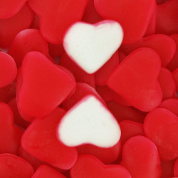 Coeurs rouges et blancs gélifiés lisses - 1kg
