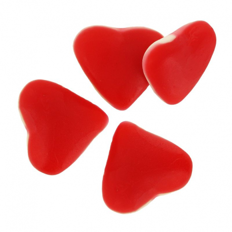 Coeurs rouges et blancs gélifiés lisses - 1kg