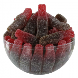 Bouteilles cola/cerise gélifiées candies - 1kg