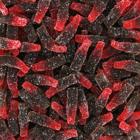 Bouteilles cola/cerise gélifiées candies - 1kg