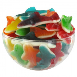 Requins gélifiés lisses colorés - 1kg