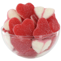 Coeurs rouges et blancs acides - 1kg