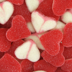 Coeurs rouges et blancs acides - 1kg