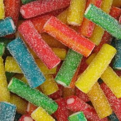 Bâtons minis câbles sucrés acides assortis - 1kg
