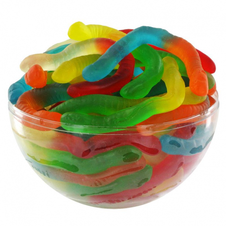Vers gélifiés lisses colorés - 1kg