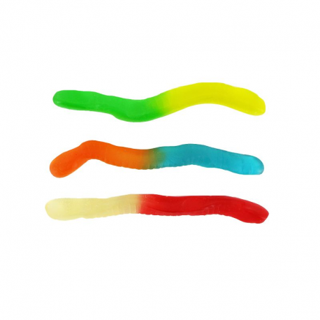 Vers gélifiés lisses colorés - 1kg