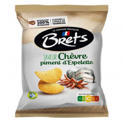 Chips Bret's 25g chèvre piment d'Espelette - carton de 32 paquets
