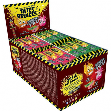 Têtes Brûlées barres de feu (pomme cerise) - boîte de 150