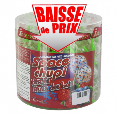 Sucettes Space chupi fruits des bois - tubo de 150