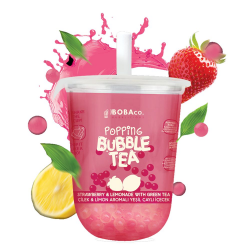 Popping Bubble Tea Cup Fraise Citron 33 cl - 12 boissons