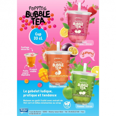 Popping Bubble Tea Cup Mangue Passion 33 cl - 12 boissons