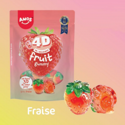 Fruits 4D Fraise 120g - carton de 12 sachets