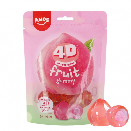 Fruits 4D Pêche 120g - carton de 12 sachets