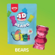 Kids 4D Bears Oursons 120g - carton de 12 sachets