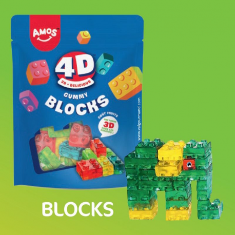 Kids 4D Blocks Briques 140g - carton de 12 sachets