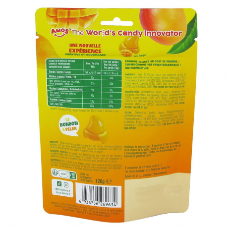Peelerz Mangue bonbons à peler 120g - carton de 12 sachets