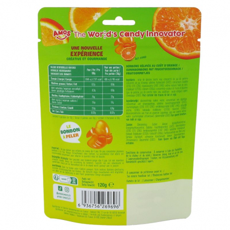 Peelerz Orange bonbons à peler 120g - carton de 12 sachets