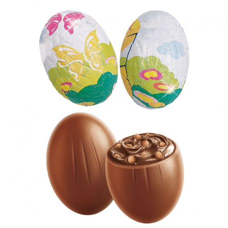 Oeufs chocolat au lait fourrés crème noisettes et céréales - 800g