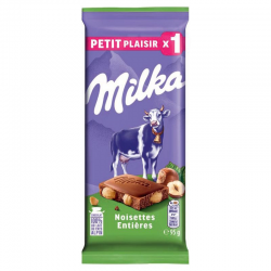 Chocolat lait et noisettes Milka 95g - lot de 17 tablettes