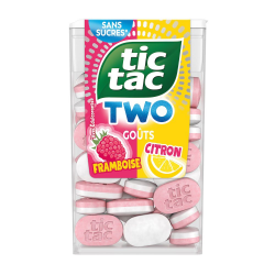 Tic Tac two Framboise Citron SANS SUCRES 38.5g - 24 boîtes