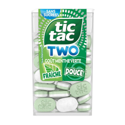 Tic Tac Two Menthe fraîche et douce SANS SUCRES - 24 boîtes