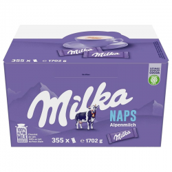 Napolitains Milka en chocolat au lait 4,6g - boîte de 355