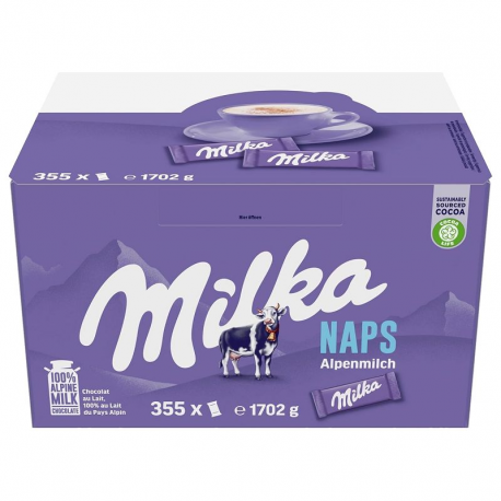 Napolitains Milka en chocolat au lait 4,6g - boîte de 355