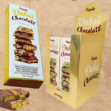 Chocolats de Dubaï tablette 70g Frapella - boîte de 12