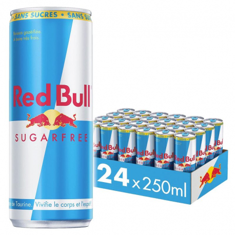 Red bull sans sucre 25cl - pack de 24 boîtes