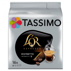 Tassimo LOR Café Espresso Ristretto 128g (16 dosettes) - les 5 paquets