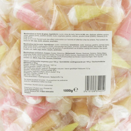 Marshmallows en forme de glace 5g - 200 pièces emballées