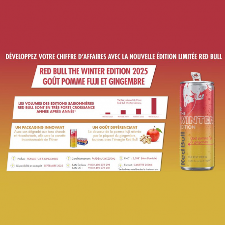 Red Bull Winter Edition Pomme Fuji Gingembre 25cl - par 24 boîtes