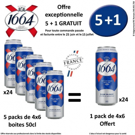 Lot 1664 blonde 4x6 boîte 50cl - 5 packs +1 offert