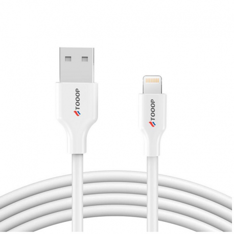 Câble USB-A vers Lightning (Apple) PVC blanc 1m TOOOP